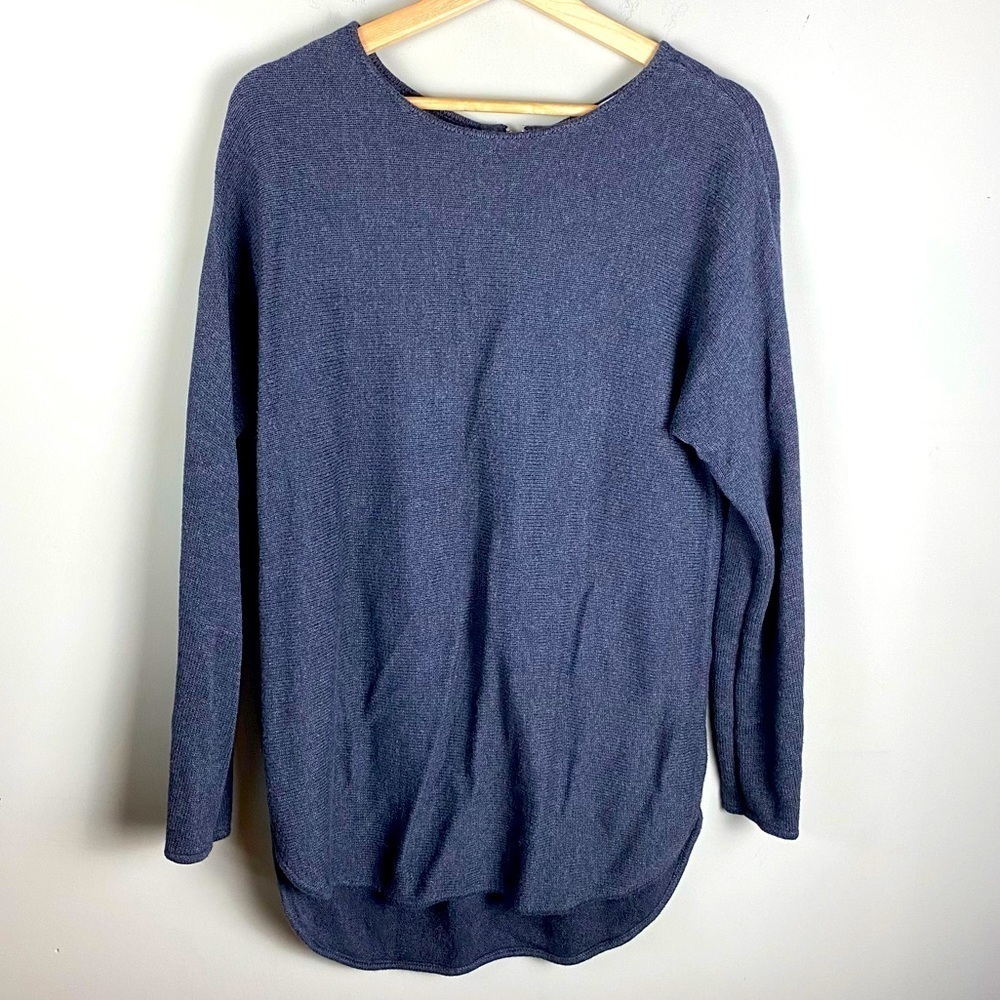 Michael Kors: Rolled Hem Longline Soft Long Sleeve Pullover Sweater Shirt Top